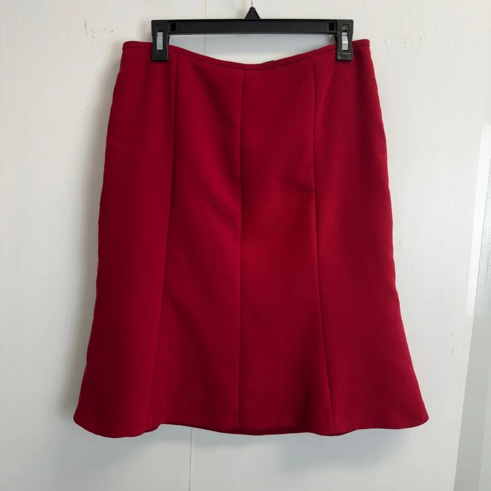 Stresa Womens Red 2 Piece Skirt Suit Set Blazer and A-Line Skirt Size 10
